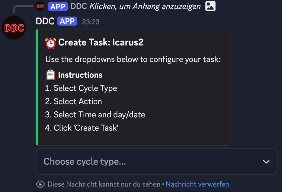 Discord Create Task