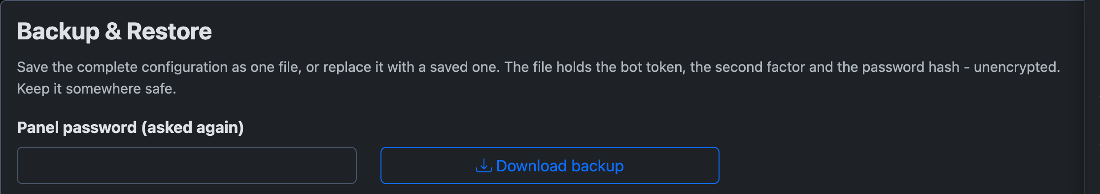 Backup and Restore