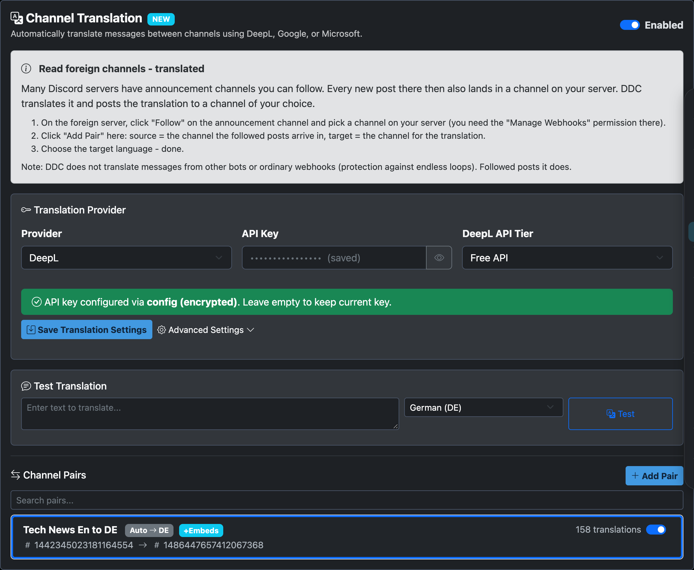 Channel Translation