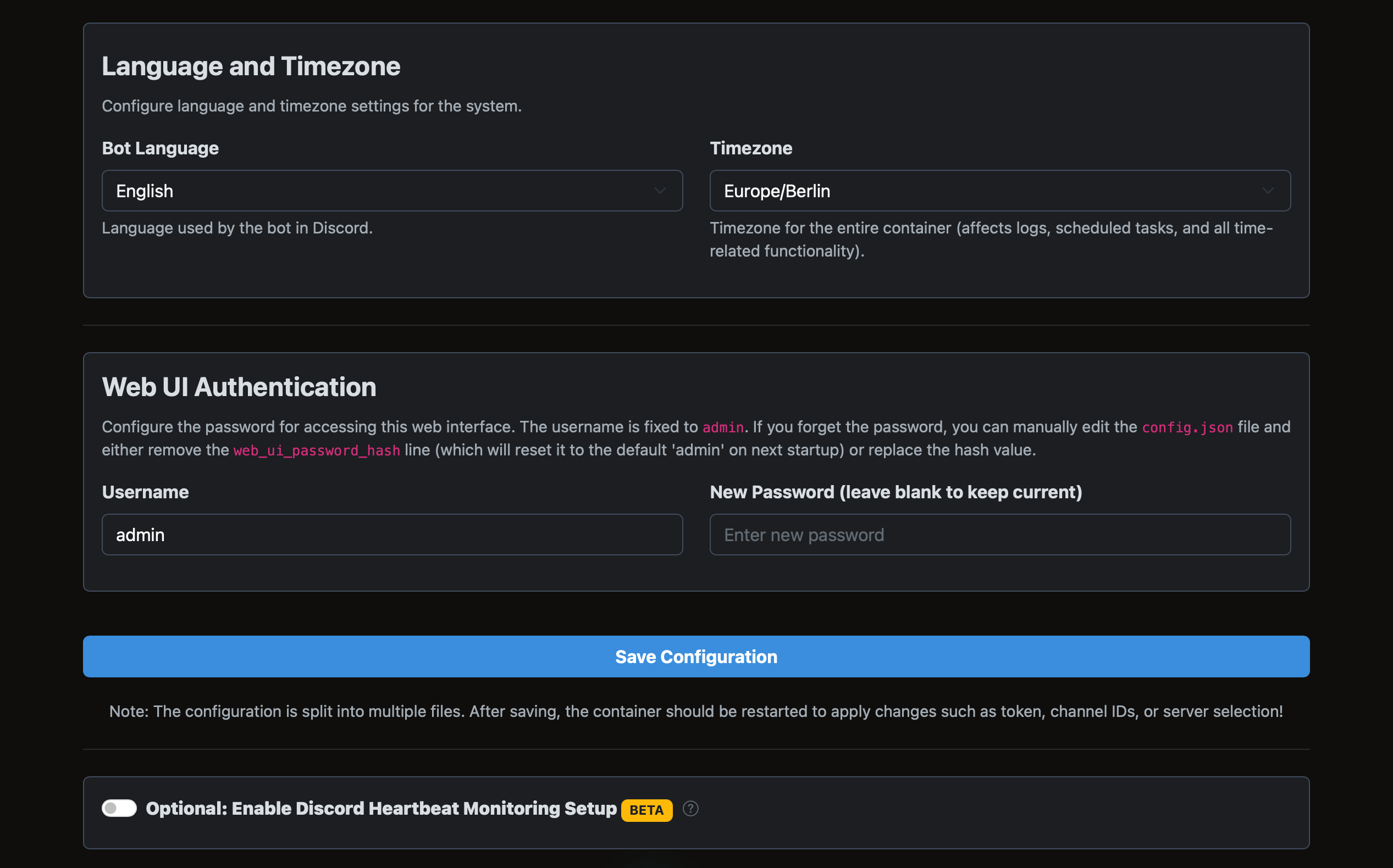 Web Interface Management
